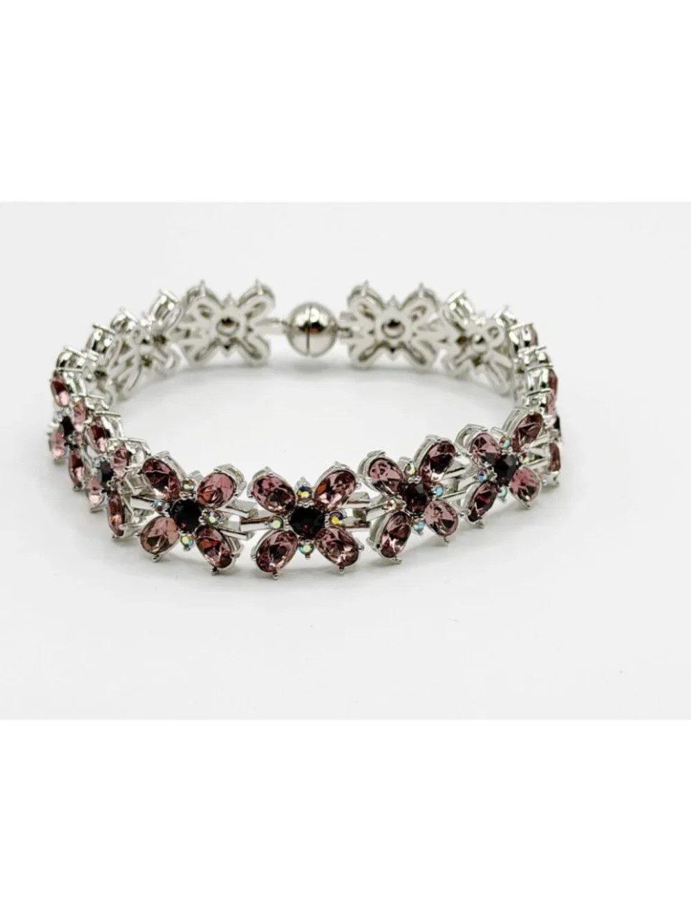 Danbury Mint‎ Cherry Blossom Crystal Bracelet 7.5”